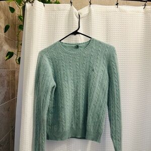 Women's Cable Knit Sweater - Mint Green